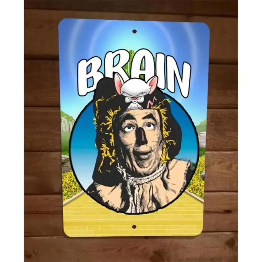 If I only Had a Brain Scarecrow Wizard of Oz‎ Pinky 8x12 Metal Wall Sign Poster